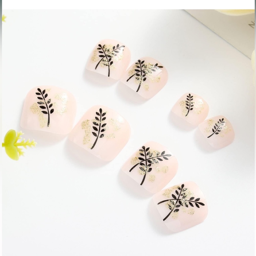 Toenail Short Square Fake Toe Nails.